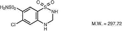 chemical structure 2.jpg image of chemical structure for hydrochlorothiazide - chemical structure 2